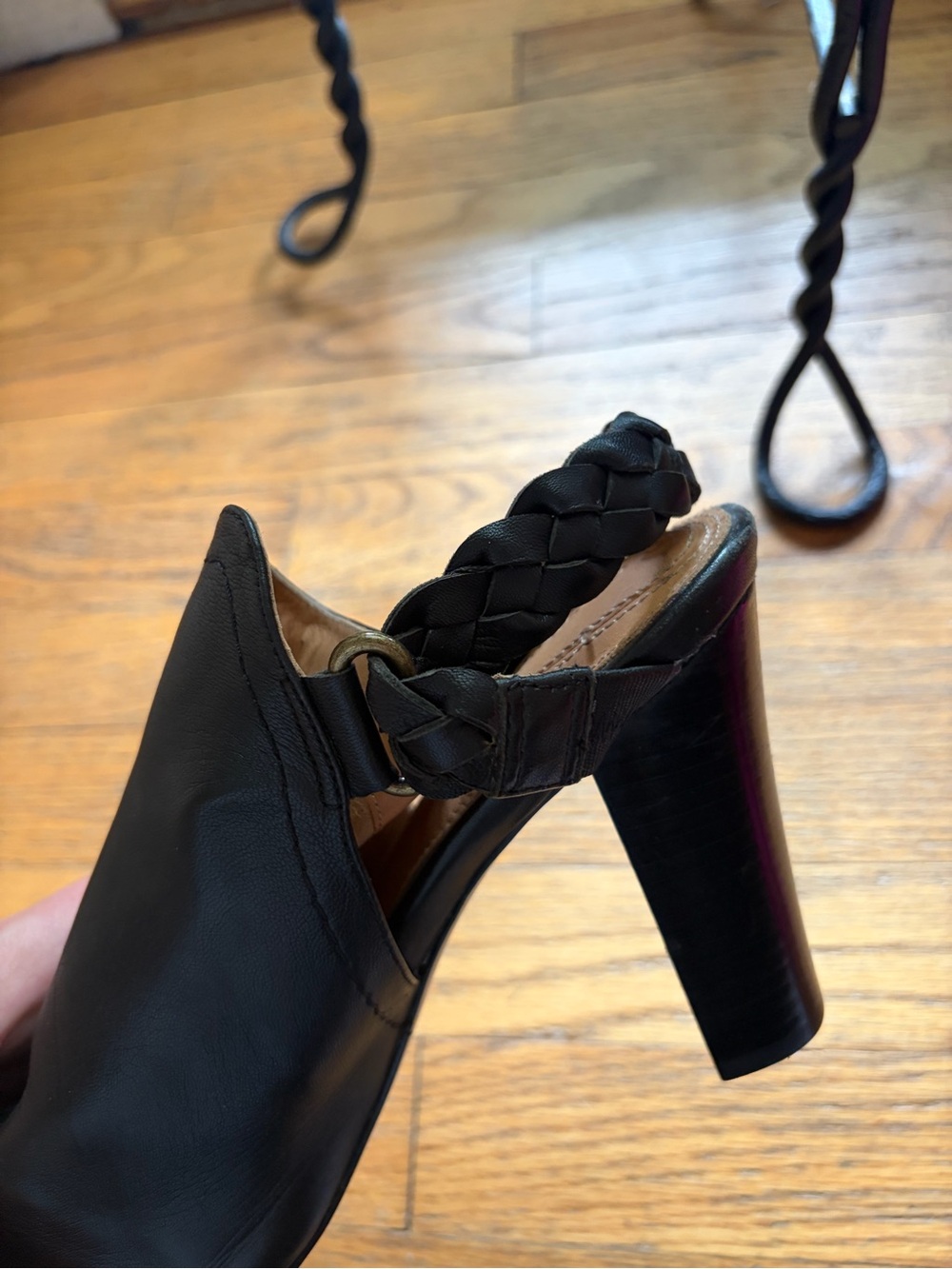 Corso Como Black Braided-Strap Block Heel Bootie